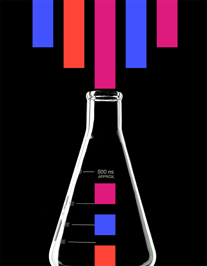 91 Campus bars are distilled into a flask, depicting the concept of simplifying academic research into accessible articles