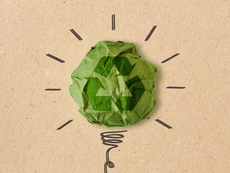 Paper lightbulb recycling