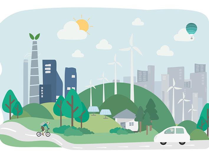 Illustration of a sustainable city