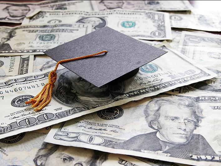 Mortar board on US bills