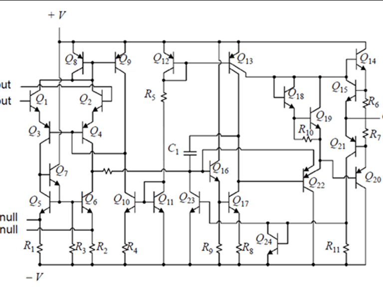 The 741 op-amp, circa 1968