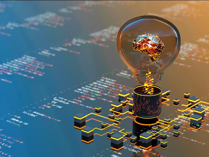 Lightbulb emerges from circuit board