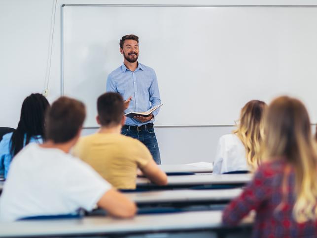 An educator leads a class