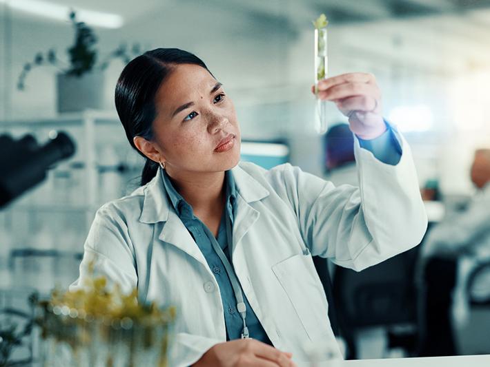 Young female research scientist