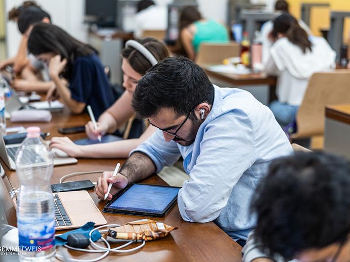 University students sitting exams