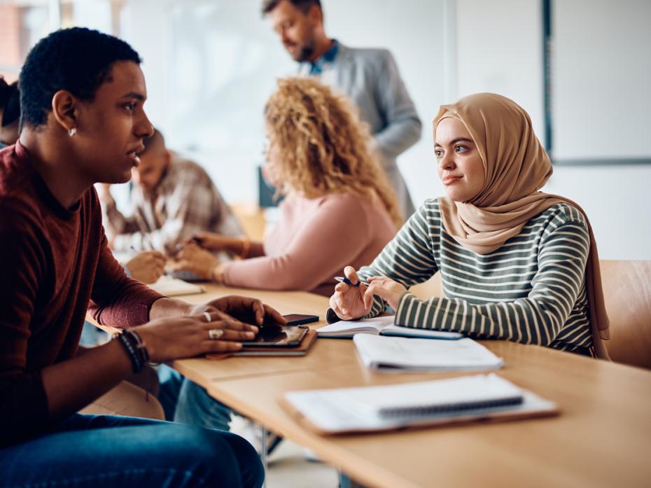 University students sitting at their desks