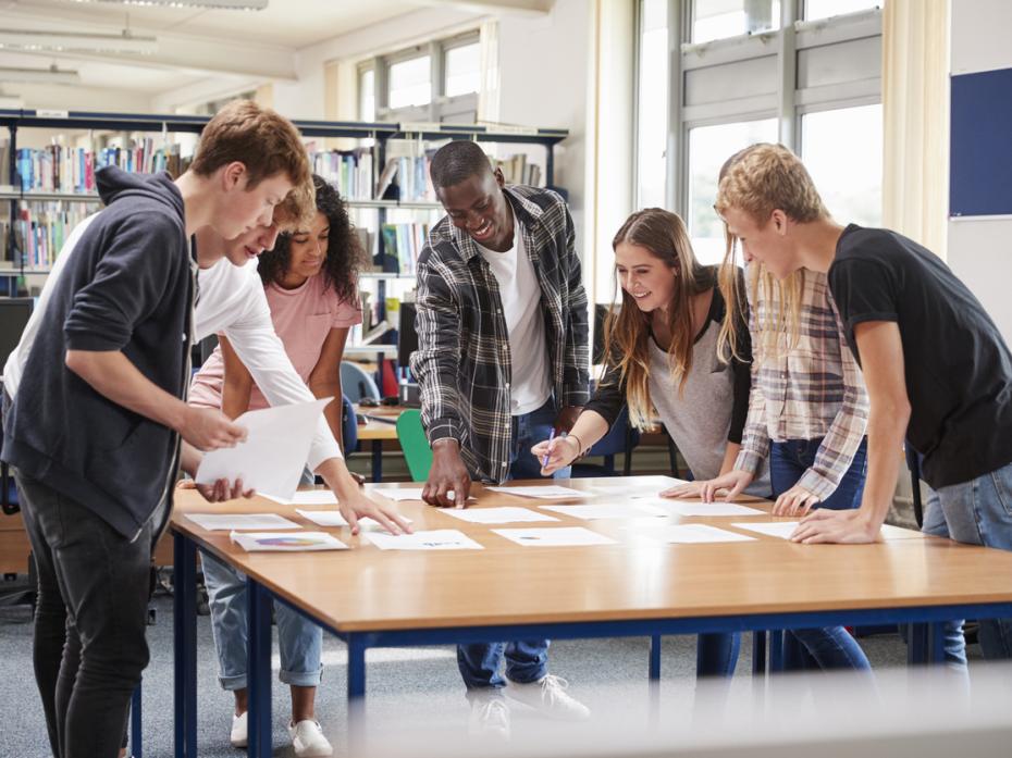 Students working together on a group project