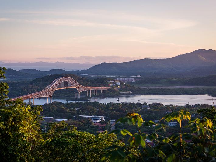 Sunset over the Panama Canal