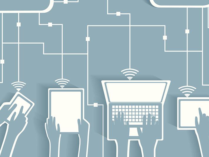 Connectivity graphic showing different devices