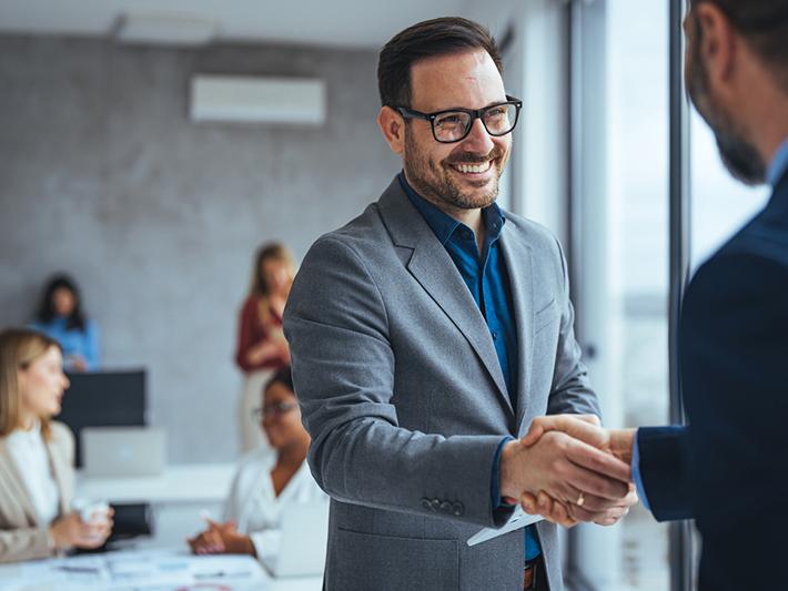 Two men shaking hands