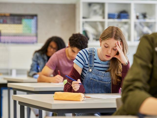 A student struggles in the classroom