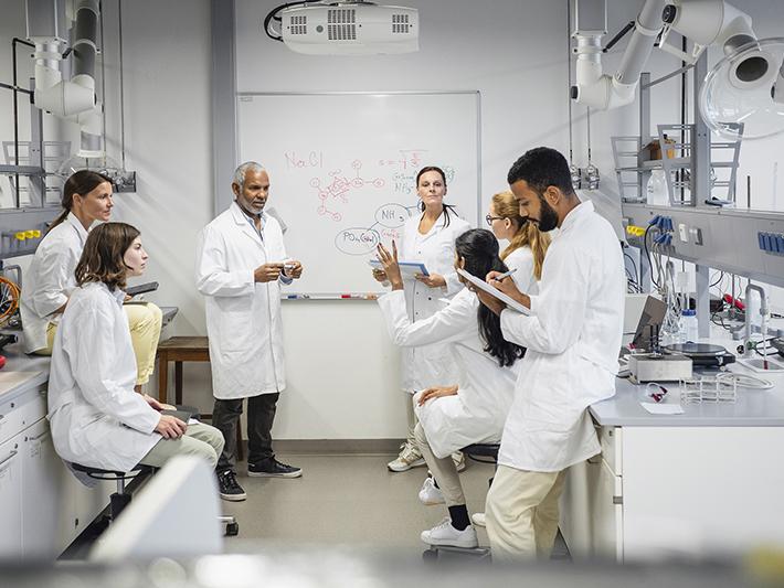Scientists having a meeting in a laborator