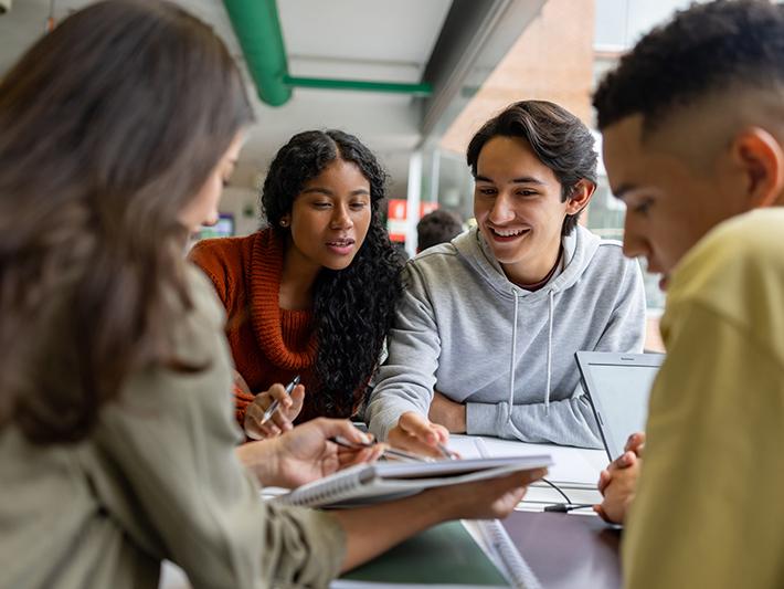 Students doing group work