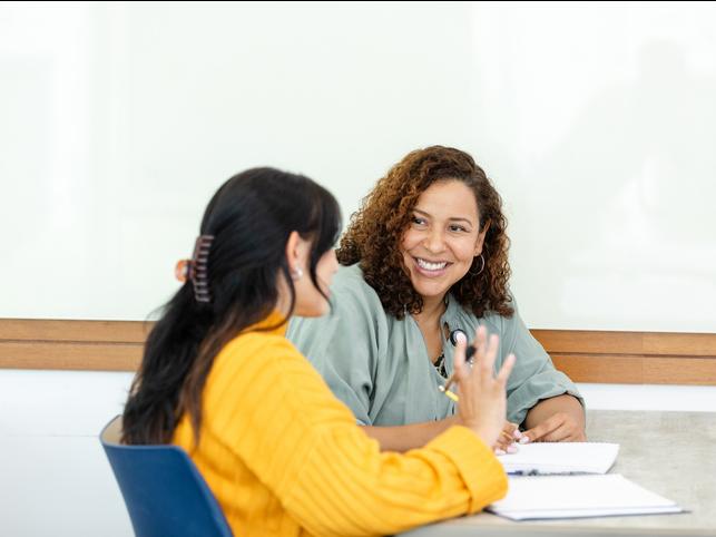A student and careers advisor discuss options