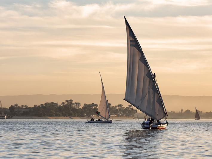 Tourist boats on Nile River
