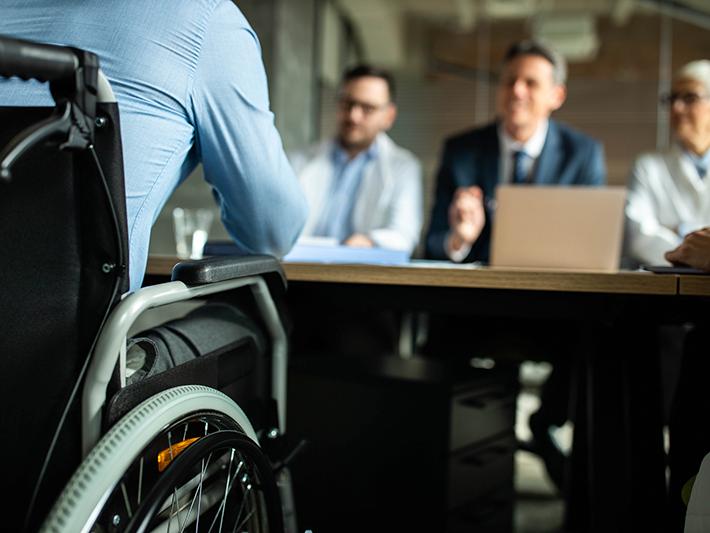 Candidate in wheelchair in job interview