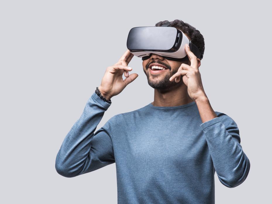 A man using a VR headset