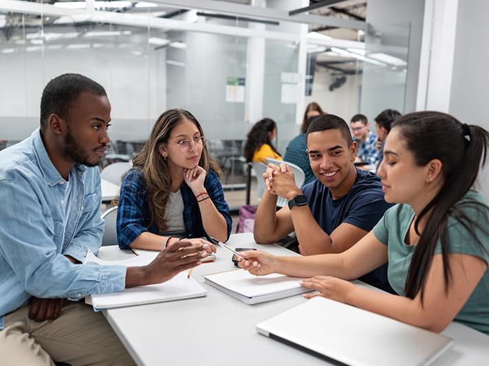 Students in class discussion