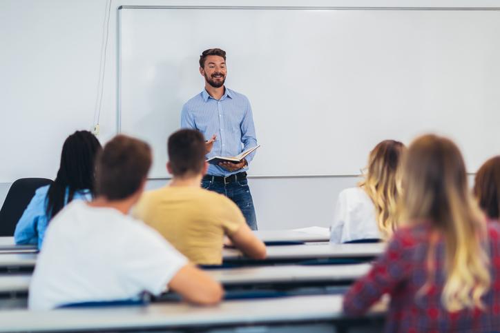 An educator leads a class