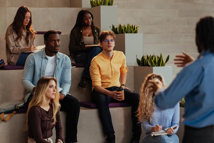Students listen to a lecture