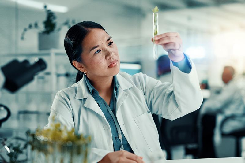 Young female research scientist