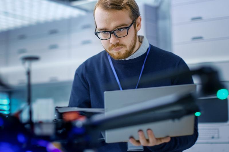 Caucasian male lab technician
