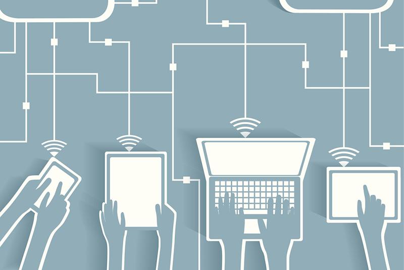 Connectivity graphic showing different devices