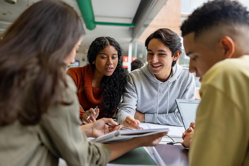 Students doing group work