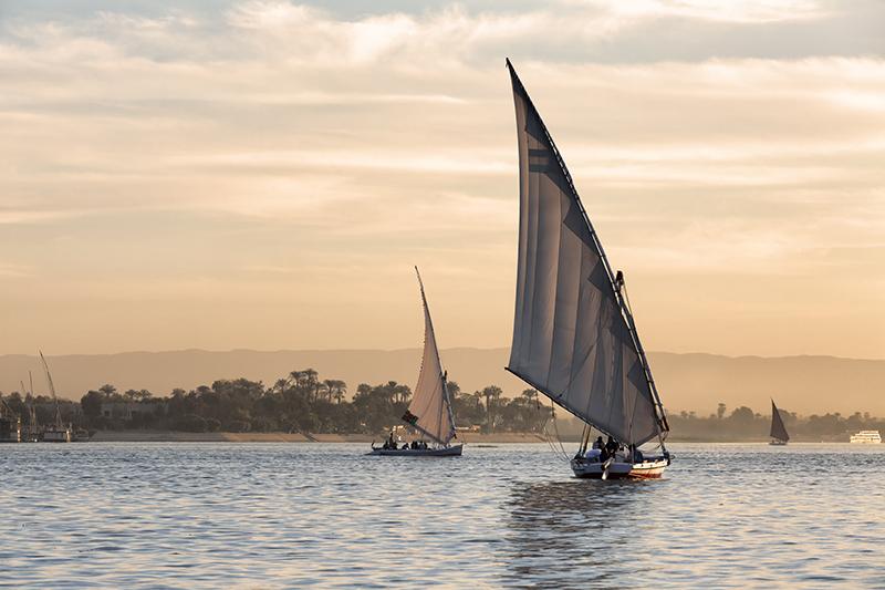 Tourist boats on Nile River