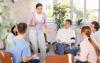 Students engage in a lively classroom debate