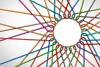 Circle of connected coloured ropes