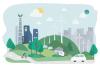 Illustration of a sustainable city