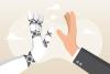 Robot human hands in high five