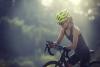 Young Asian woman on a bike