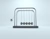 Newton's cradle on a white background