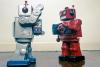 Toy robots in a fight
