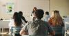 Students sit in class
