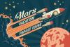 Retro style poster for space tours to Mars