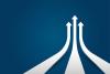 Three converging arrows